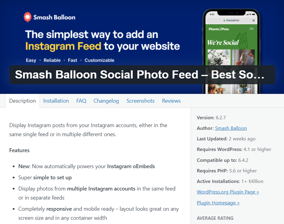 WORDPRESS plugin smash balloon